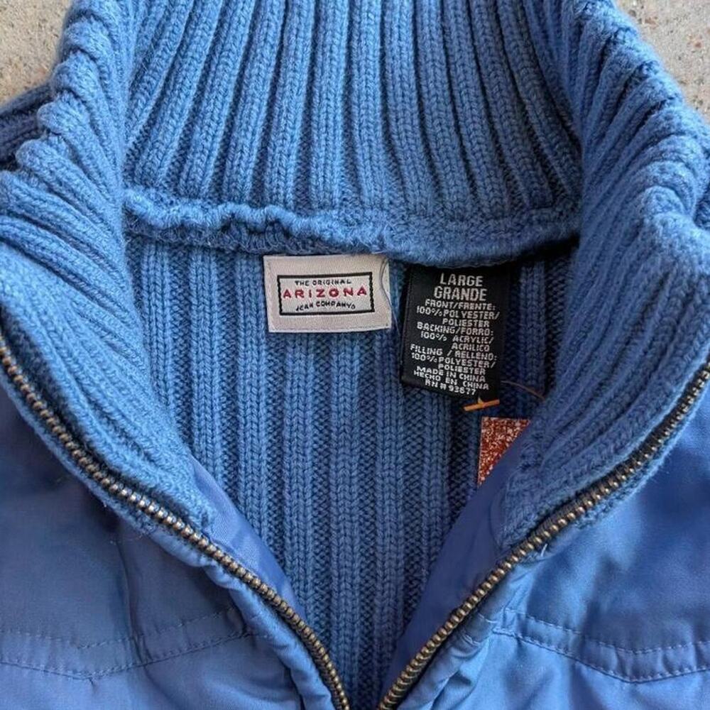 Vintage Y2K Arizona Blue Cropped Puffer Vest Size L - Picture 2 of 4